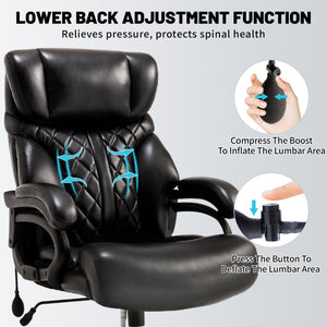 English Elm 500lbs Heavy Duty Executive Chair Wide Spring Seat Ergonomic High Back Home Office Black W5201P418234