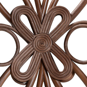 Baxton Studio bali Natural Rattan Dining Chair - Handcrafted Boho Coastal Style with Decorative Backrest & Cushion Brama-Light Brown Rattan-Cushion-DC