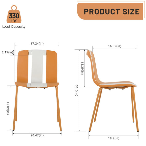 English Elm Holiday Stackable Polypropylene Side Chair Set of Four for Indoor Outdoor Dining Beige,Tropical Orange,White W3450P447383