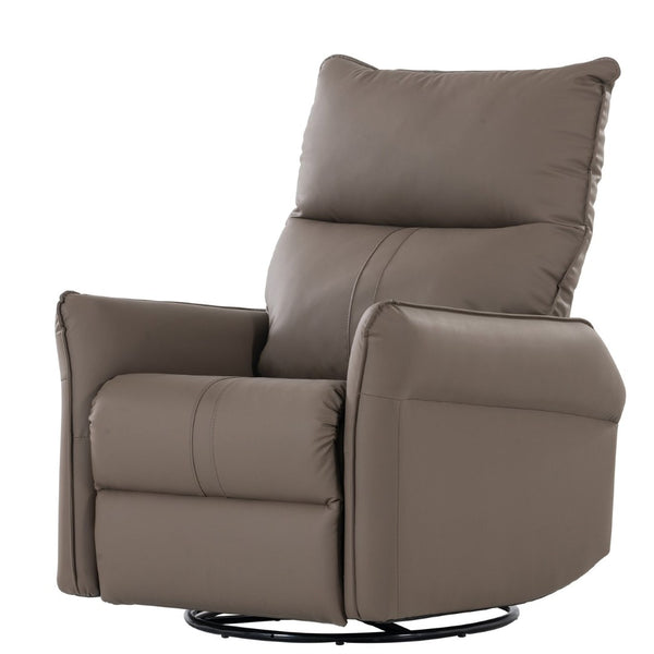English Elm Pu Leather Swivel Glider Recliner with Footrest for Nursery Bedroom Lounge W1028115302