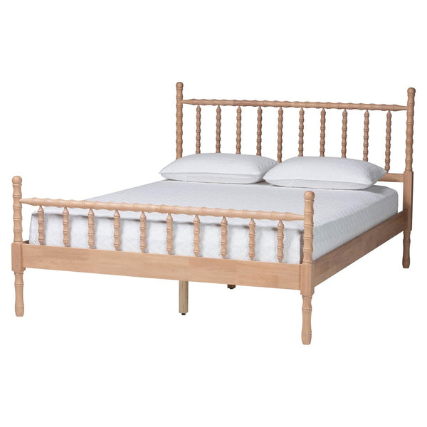 Baxton Studio Baxton Studio Laurent Platform Bed - Stylish Bamboo-Inspired Spindle Frame for Cozy Bedrooms, Queen MG0258-Beech-Queen