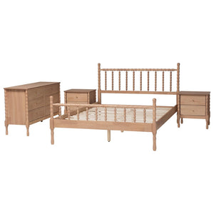 Baxton Studio Baxton Studio Laurent 4-Piece Cottage Farmhouse Bedroom Set - Stylish Queen Bed, Dresser & Nightstands Femi-Beech-Queen 4PC Bedroom Set