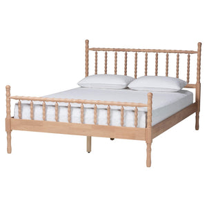 Baxton Studio Baxton Studio Laurent Cottage Farmhouse 4-Piece Bedroom Set - Spindle Bed, Dresser, Chest & Nightstand Candis-Beech-Queen 4PC Bedroom Set