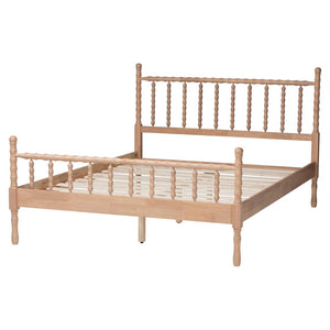 Baxton Studio Baxton Studio Laurent Platform Bed - Stylish Bamboo-Inspired Spindle Frame for Cozy Bedrooms, Queen MG0258-Beech-Queen