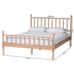 Baxton Studio Baxton Studio Laurent Platform Bed - Stylish Bamboo-Inspired Spindle Frame for Cozy Bedrooms, Queen MG0258-Beech-Queen