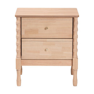 Baxton Studio Baxton Studio Laurent Nightstand - Elegant 2-Drawer Cottage Farmhouse Table with Bamboo Legs & Storage MG9017-Beech-2DW-NS