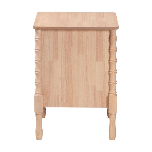 Baxton Studio Baxton Studio Laurent Nightstand - Elegant 2-Drawer Cottage Farmhouse Table with Bamboo Legs & Storage MG9017-Beech-2DW-NS