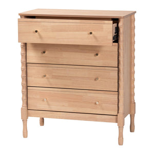 Baxton Studio Baxton Studio Laurent Chest - Stylish 4-Drawer Organizer with Bamboo Legs for Chic Bedroom Storage MG9017-Beech-4DW-Chest