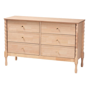 Baxton Studio Baxton Studio Laurent Dresser - 6-Drawer Versatile Storage Cabinet with Bamboo Legs for Stylish Bedrooms MG9017-Beech-6DW-Dresser