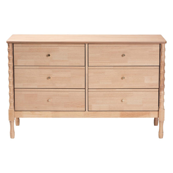 Baxton Studio Baxton Studio Laurent Dresser - 6-Drawer Versatile Storage Cabinet with Bamboo Legs for Stylish Bedrooms MG9017-Beech-6DW-Dresser