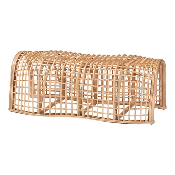 Baxton Studio bali Daiki Natural Rattan Bench - Lightweight Bohemian Accent Seating for Entryway, Bedroom, Living Room Daiki-Rattan Pitrit Decor-Bench
