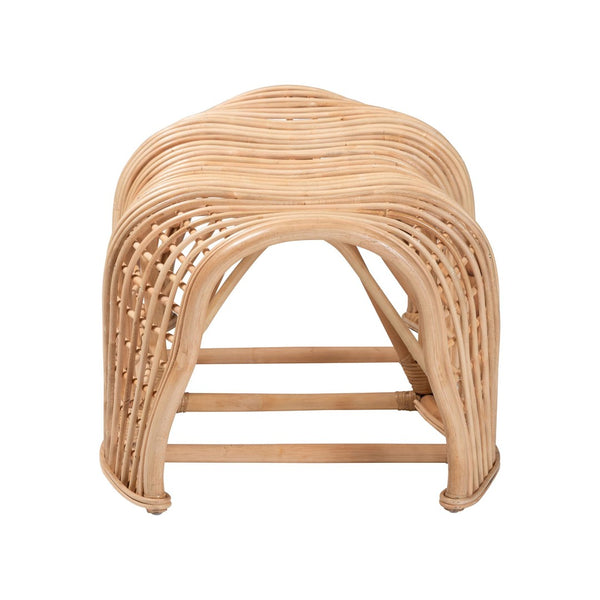 Baxton Studio bali Daiki Natural Rattan Bench - Lightweight Bohemian Accent Seating for Entryway, Bedroom, Living Room Daiki-Rattan Pitrit Decor-Bench