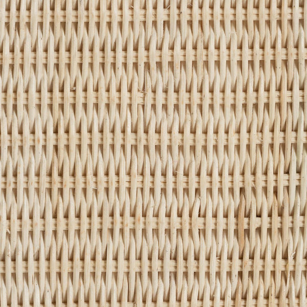 Baxton Studio bali & pari Sarna Handwoven Rattan End Table - Coastal Boho Accent Table with Scalloped Base & Non-Marking Feet Sarna-Natural/White-Rattan-ET