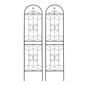 English Elm 4 Pack Powder-coated Metal Garden Trellis Panels Rustproof Climbing Plant Support Outdoor W1586P268071
