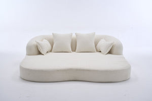 English Elm 2-in-1 Foldable Chenille Sleeper Sofa Compact Convertible Loveseat for Modern Living W2231P392100