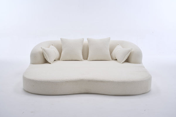 English Elm 2-in-1 Foldable Chenille Sleeper Sofa Compact Convertible Loveseat for Modern Living W2231P392100