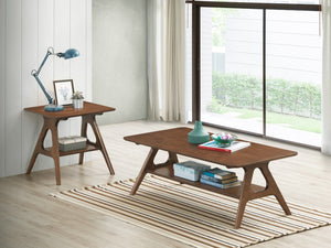 English Elm Arona Mid-Century Modern Wood 3 Piece Coffee Table Set