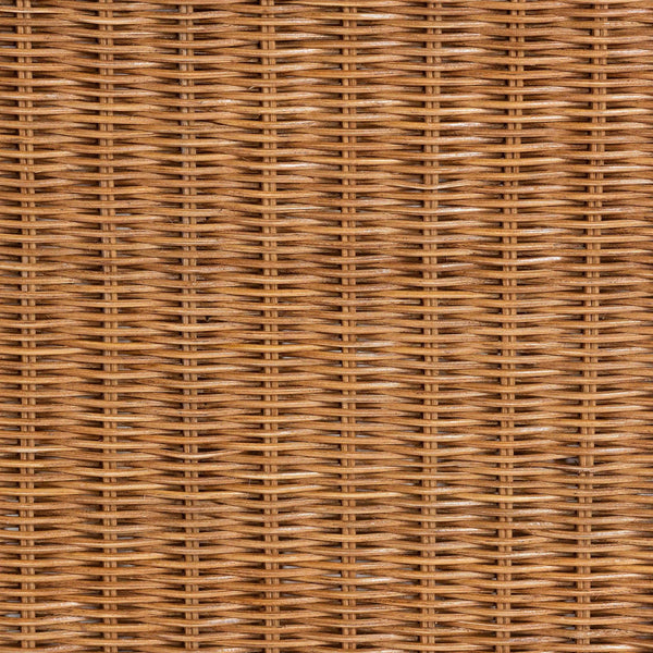 Baxton Studio Bali Oteria Natural Rattan Coffee Table - Handwoven Scalloped Two-Tier Cocktail Table, Coastal Boho Chic Palm Short-Light Honey Rattan-CT