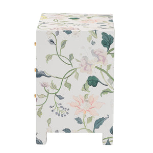 Baxton Studio Baxton Studio Connery Floral End Table - Chic 3-Drawer Storage Cabinet for Stylish Home Decor JY25A010-Floral Printed Canvas-Wooden-ET
