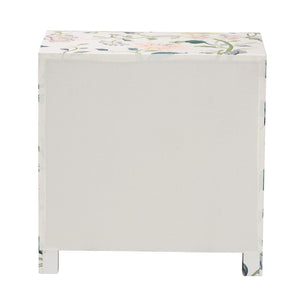 Baxton Studio Baxton Studio Connery Floral End Table - Chic 3-Drawer Storage Cabinet for Stylish Home Decor JY25A010-Floral Printed Canvas-Wooden-ET