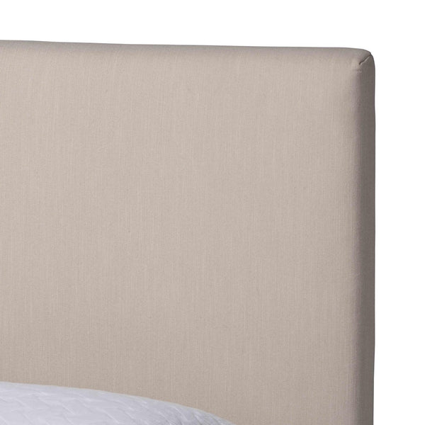 Baxton Studio Baxton Studio Astin Platform Bed - Modern Upholstered Queen Bed with Pleated Skirt & Panel Headboard CF0022-5-Pleated Beige-Queen