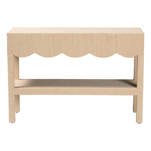 Baxton Studio bali Mason Natural Grasscloth Console Table - Elegant Two-Tier Entryway Table for Modern Living Spaces Mason-Faux Raffia-Console Table