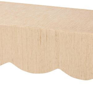 Baxton Studio bali Mason Natural Grasscloth Console Table - Elegant Two-Tier Entryway Table for Modern Living Spaces Mason-Faux Raffia-Console Table