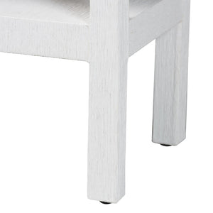 Baxton Studio bali Bali Nolan Natural Grasscloth Console Table - Two-Tier Modern Coastal Accent for Entryway & Living Room Nolan-Faux Raffia-Console Table