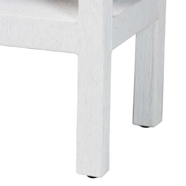 Baxton Studio bali Bali Nolan Natural Grasscloth Console Table - Two-Tier Modern Coastal Accent for Entryway & Living Room Nolan-Faux Raffia-Console Table