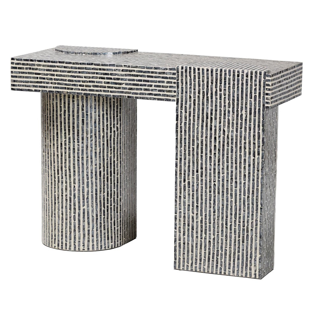 Baxton Studio bali Tawana Capiz Shell Console Table - Coastal Modern Accent for Entryway or Living Room Style F2502-FT08-Capiz-Console Table