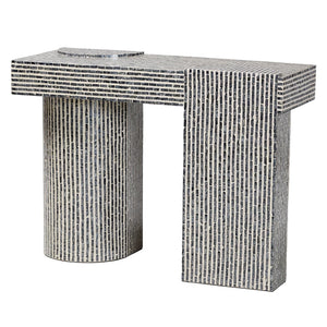 Baxton Studio bali Tawana Capiz Shell Console Table - Coastal Modern Accent for Entryway or Living Room Style F2502-FT08-Capiz-Console Table