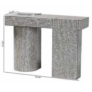 Baxton Studio bali Tawana Capiz Shell Console Table - Coastal Modern Accent for Entryway or Living Room Style F2502-FT08-Capiz-Console Table