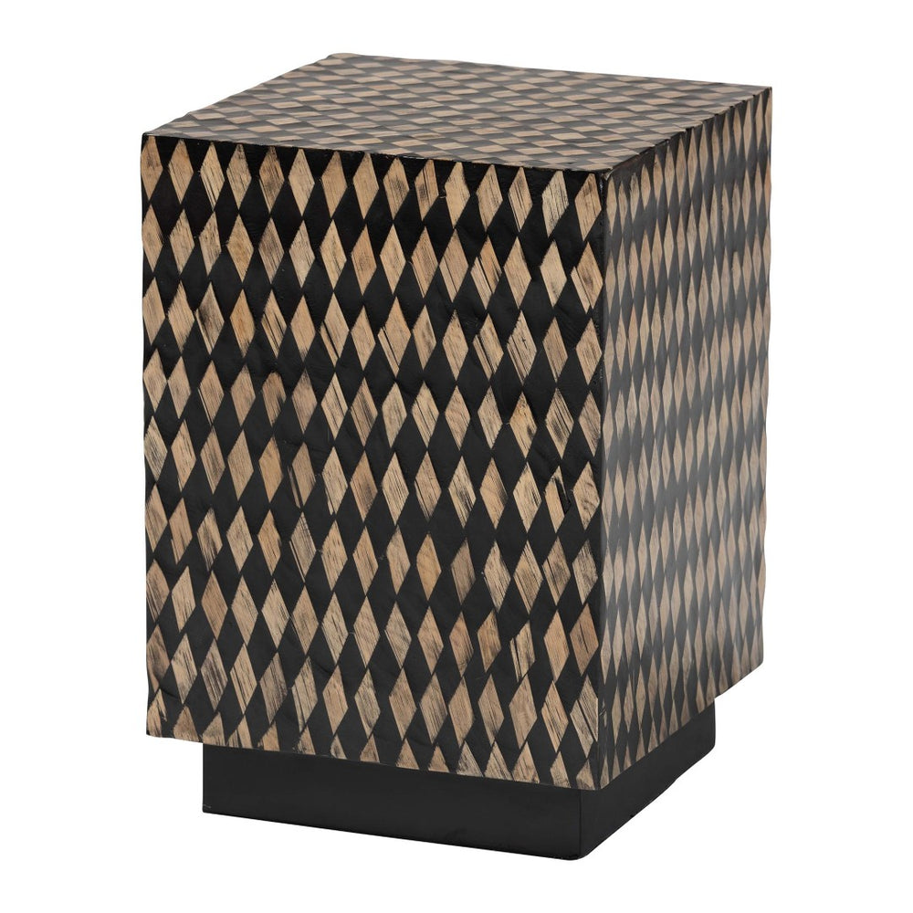 Baxton Studio bali Bali Paulo Decorative End Table - Art-Deco Inspired Bamboo Accent for Modern Living & Bedroom Spaces Square F2502-FT24-Capiz-ET