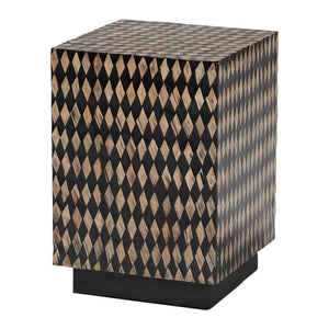 Baxton Studio bali Bali Paulo Decorative End Table - Art-Deco Inspired Bamboo Accent for Modern Living & Bedroom Spaces Square F2502-FT24-Capiz-ET