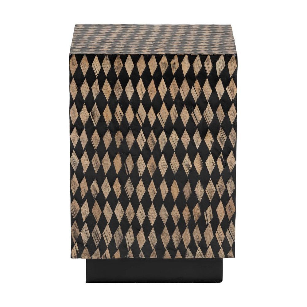 Baxton Studio bali Bali Paulo Decorative End Table - Art-Deco Inspired Bamboo Accent for Modern Living & Bedroom Spaces Square F2502-FT24-Capiz-ET