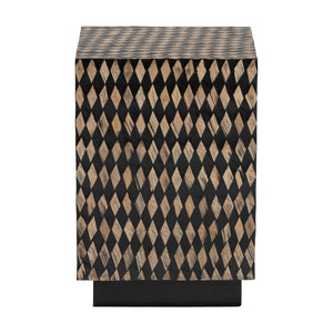 Baxton Studio bali Bali Paulo Decorative End Table - Art-Deco Inspired Bamboo Accent for Modern Living & Bedroom Spaces Square F2502-FT24-Capiz-ET