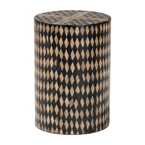 Baxton Studio bali Bali Paulo Decorative End Table - Art-Deco Inspired Bamboo Accent for Modern Living & Bedroom Spaces Round F2502-FT25-Capiz-ET