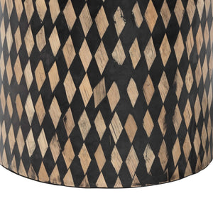Baxton Studio bali Bali Paulo Decorative End Table - Art-Deco Inspired Bamboo Accent for Modern Living & Bedroom Spaces Round F2502-FT25-Capiz-ET