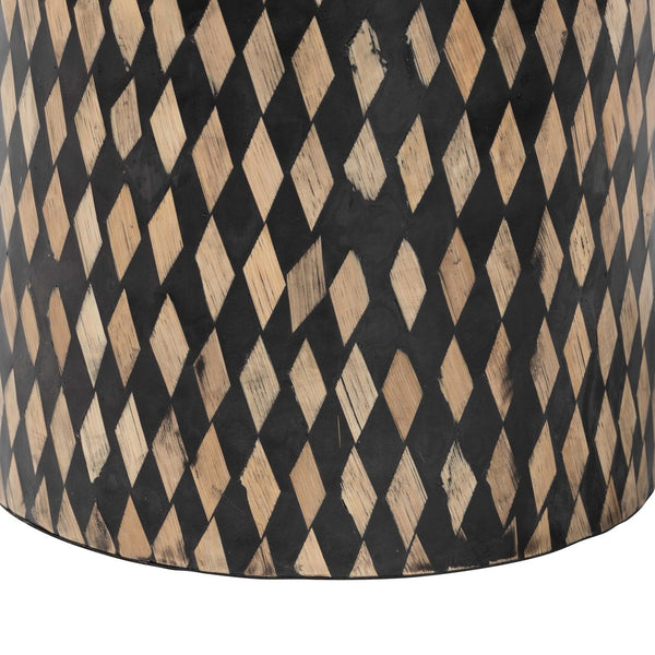 Baxton Studio bali Bali Paulo Decorative End Table - Art-Deco Inspired Bamboo Accent for Modern Living & Bedroom Spaces Round F2502-FT25-Capiz-ET