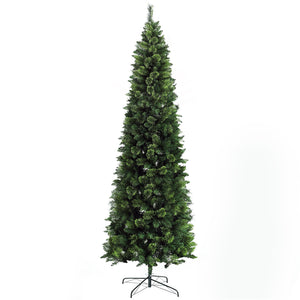 English Elm Homcom 9Ft Tall Slim Pencil Artificial Christmas Tree With 1298 Branches & Auto-Open Design, Green W2225P249652