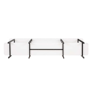 English Elm Celine 71" Console Table with 3 Shelves for TVs up to 60" – Sturdy MDF Top & Steel Legs, Stylish Display Solution White B365P397683