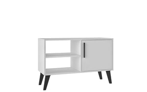 Manhattan Comfort Amsterdam Mid-Century Modern TV Stand White 145AMC205