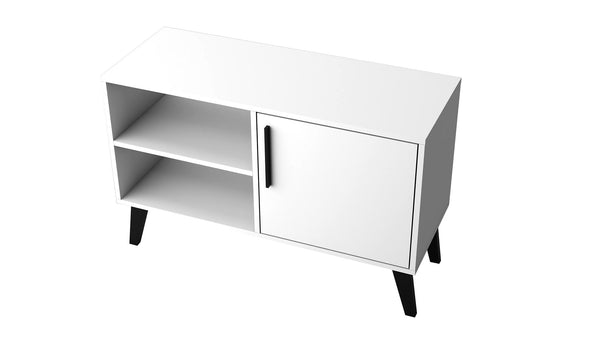 Manhattan Comfort Amsterdam Mid-Century Modern TV Stand White 145AMC205