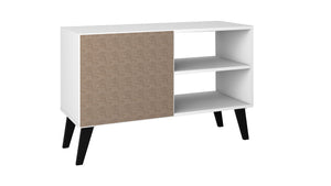 Manhattan Comfort Amsterdam Mid-Century Modern TV Stand White 145AMC205