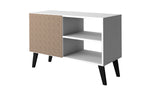 Manhattan Comfort Amsterdam Mid-Century Modern TV Stand White 145AMC205