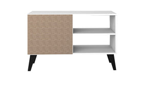 Manhattan Comfort Amsterdam Mid-Century Modern TV Stand White 145AMC205