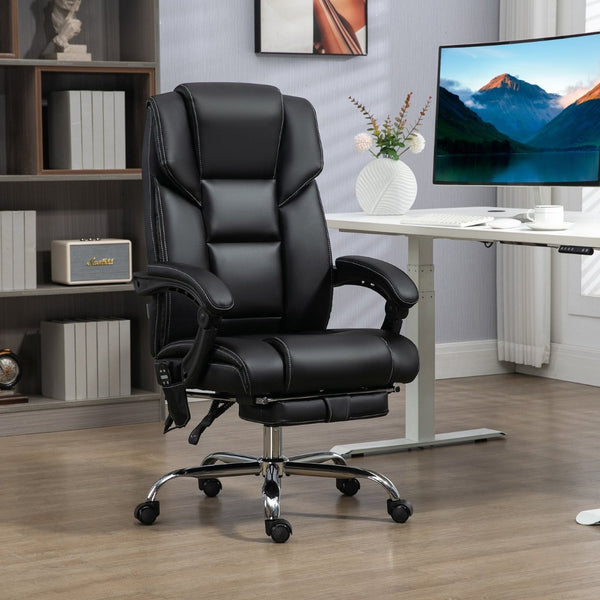 English Elm Vinsetto Heated Massage Reclining Office Chair With Ergonomic Support, Adjustable Height & Footrest W2225P229393-GIGA