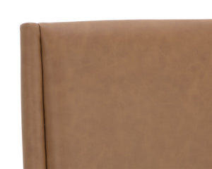 Sunpan Kalla Dining Chair Set of 2 - Stylish Milliken Cognac Upholstery, Rustic Oak Base & Gold Caps