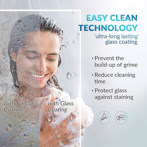 English Elm 44 to 48 Inch Frameless Double Sliding Shower Door Tempered Glass Soft Close Chrome W1573126517