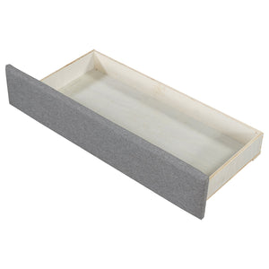 English Elm Twin XL Upholstered Daybed with Two Drawers — Convertible King Sofa Bed, Buttoned Back, Linen Upholstery Gray DL002056AAE